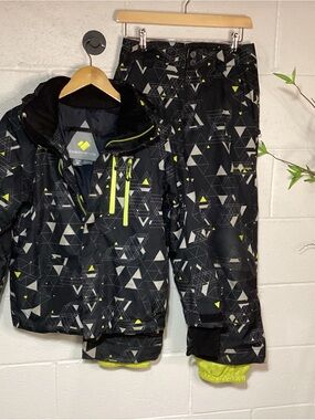 Obermeyer Black Ski Jacket and Pants Set | Medium | 10-12